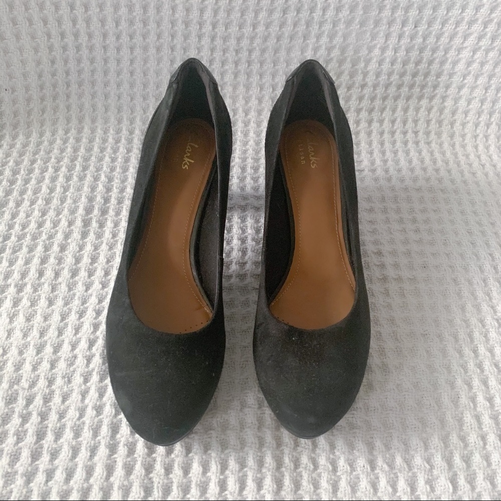 Black suede/leather heels